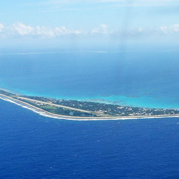The capital island of Tuvalu, Funafuti, is on average 2 meters above sea level. Image: World Atlas