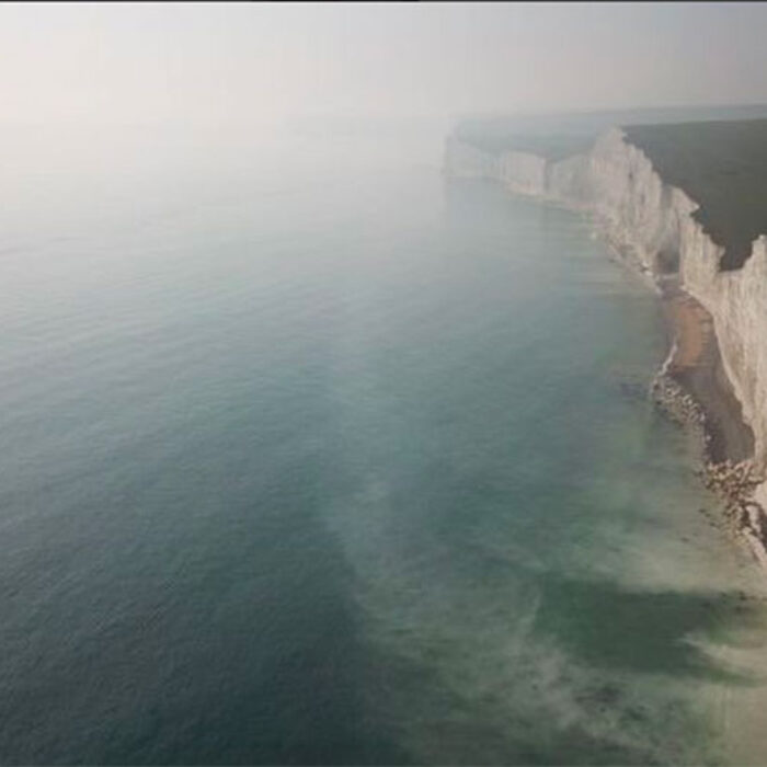 The fog hit English beaches on Sunday, sending over 100 people to the hospital.