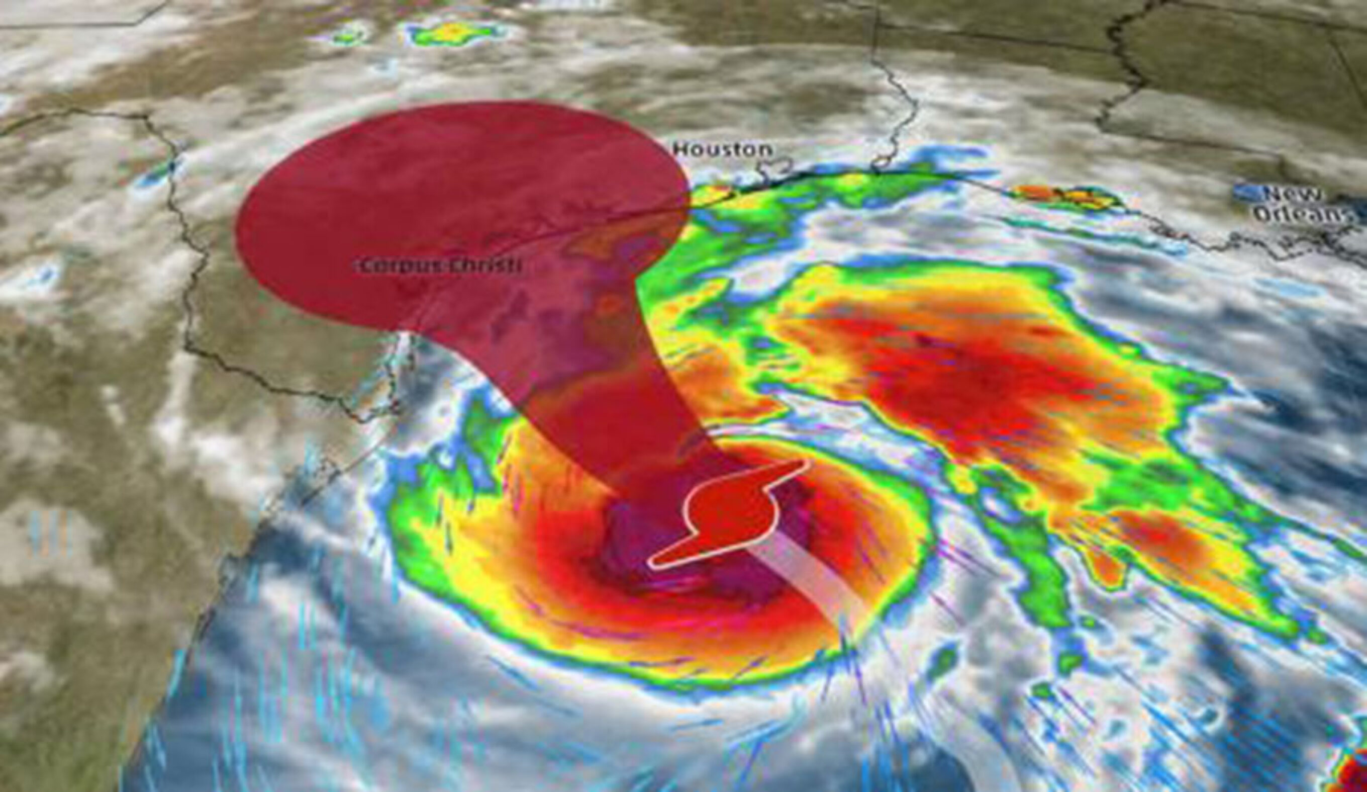 "Hurricane Harvey will be strongest Texas coastal bend landfall in at least 47 years; Devastating rainfall flood threat." -The Weather Channel