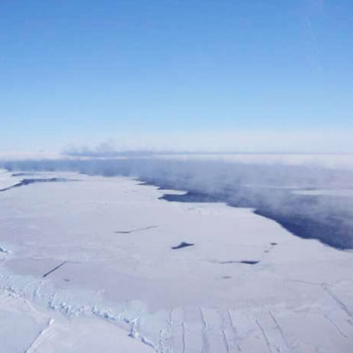 Aerial view of the polynya in the Southern Ocean. Credit: Jan Lieser, ACE CRC, Australia