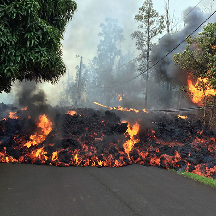 Lava flow moves in the Leilani Estates subdivision near Pahoa on the island of Hawaii, May 6, 2018.