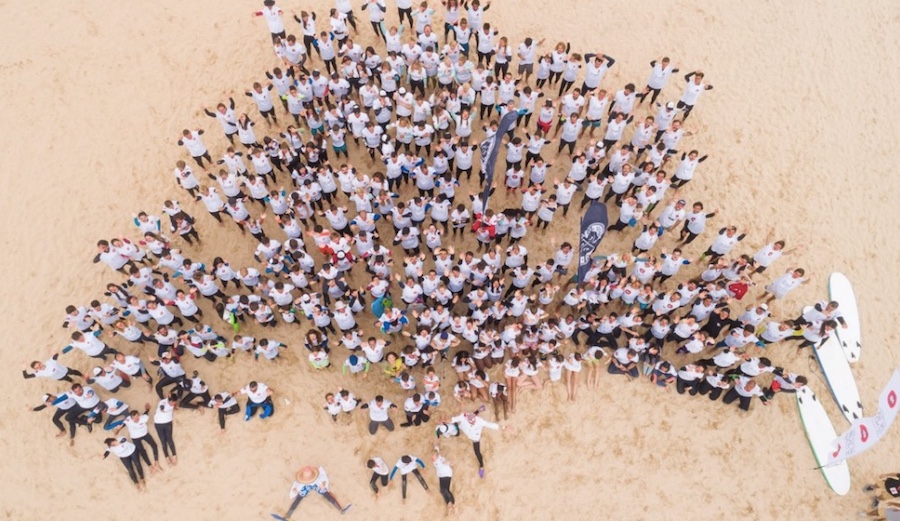 Tiago Pires and Co. break Guinness World Record for largest paddle out.
