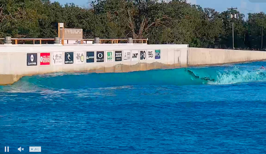 Surfline now has cams for the Waco wave pool. Three to be exact. Screenshot: Surfline