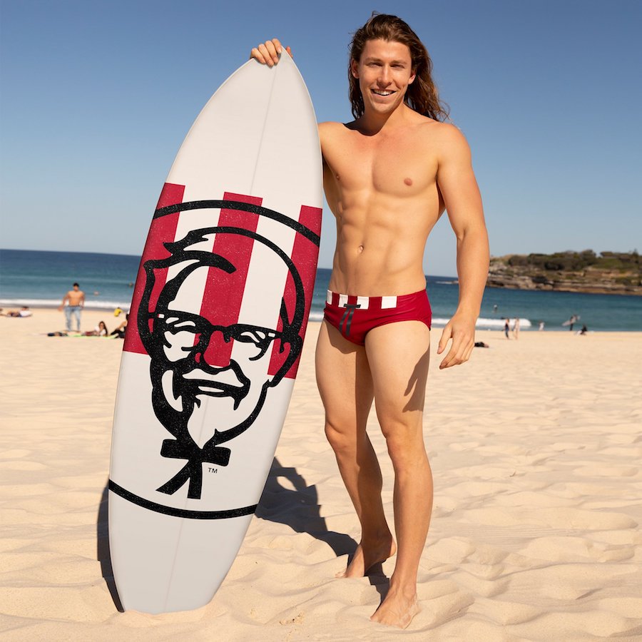 KFC Australia made this one-of-a-kind surfboard and it's already gone. Photo: KFC