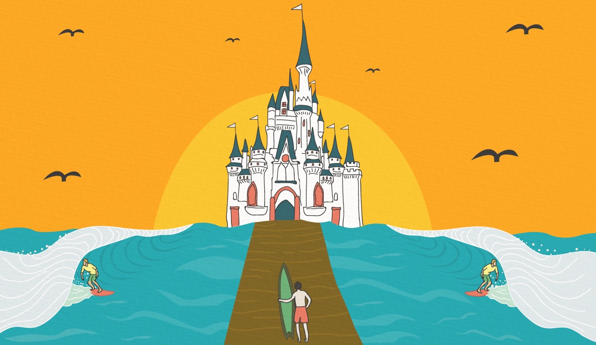 Like Disneyland, the wave pool experience is real. But not really real. Art by: < href="https://www.instagram.com/georgemussel/">George Mussell</a>