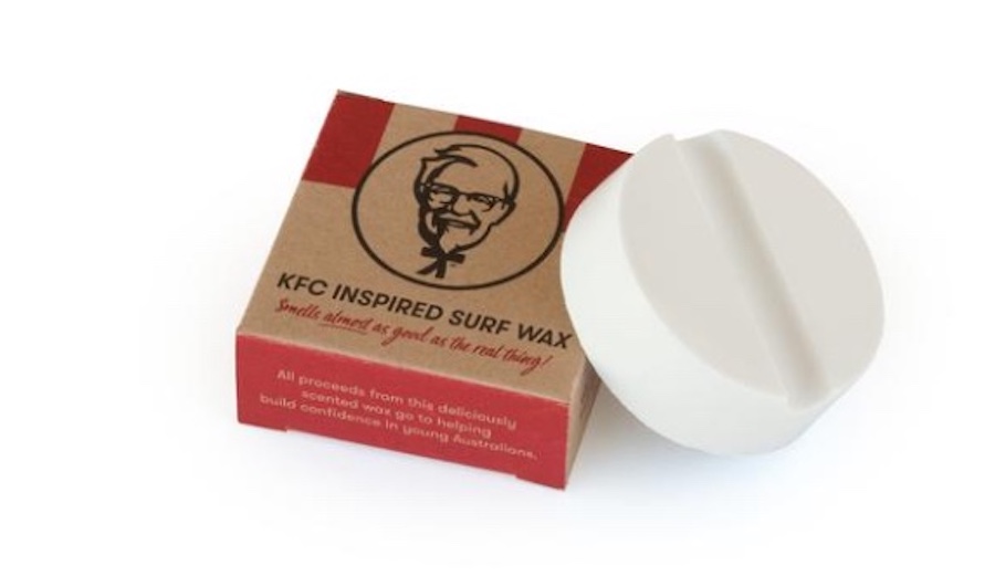 KFC Australia just launched a surf wax that smells like fried chicken. Photo: KFC