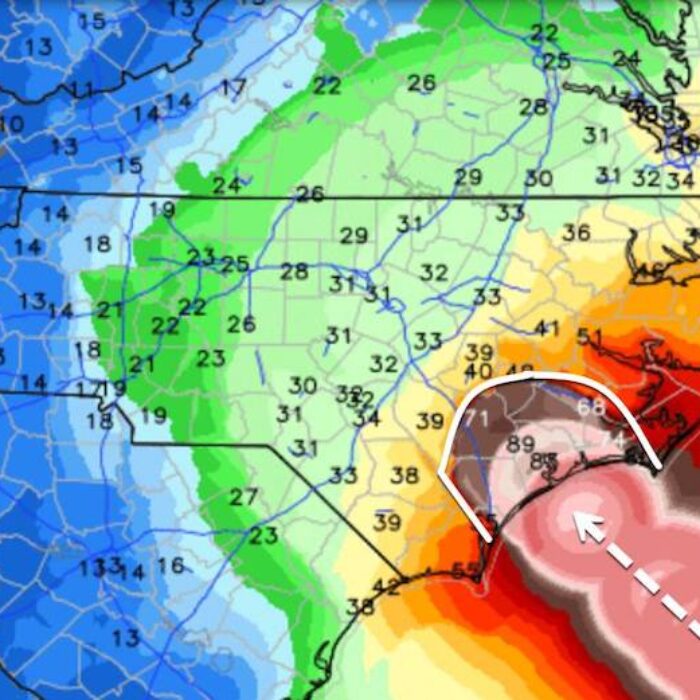 Over 84,000 commenters noticed the especially suggestive nature of this graphic published by a hurricane monitoring Facebook page. Photo: National Hurricane Updates/Facebook