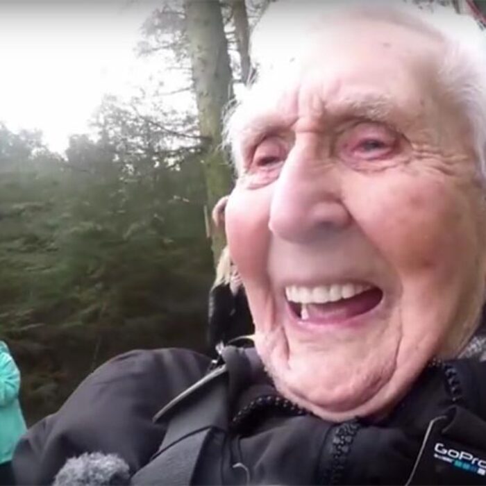 106-years-old, grandpa, Jack Reynolds, charity, zipline, abseiling, tattoo, giving,