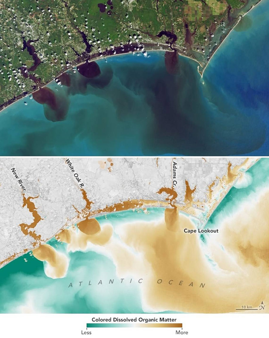 NASA's true-color image shows how dirty the waters are.