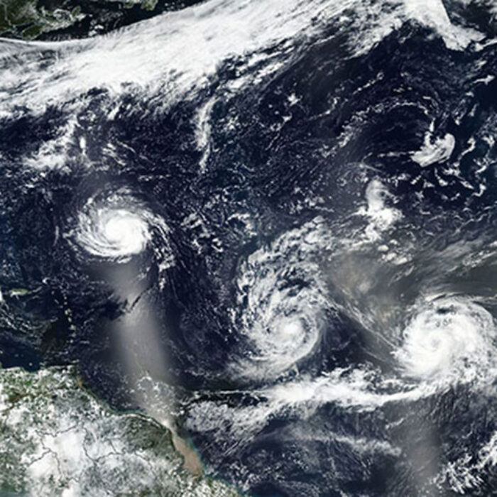 Storms Florence, Isaac and Helene on September 9. EPA / NASA