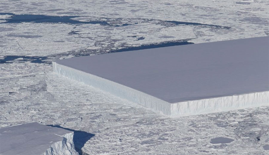 There are some strange things in nature. Tabular icebergs are one of them, and NASA's Operation Icebridge program recently posted an image that proves it.