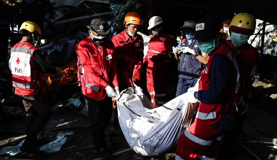 Victim of tsunami in Sulawesi