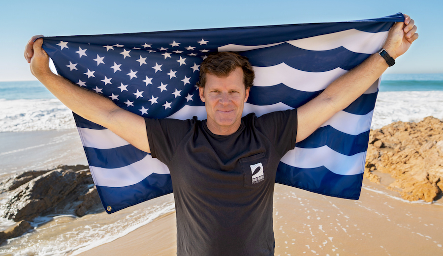 "Land and oceans of the free, and the home and waves of the brave." Photo: Surfrider