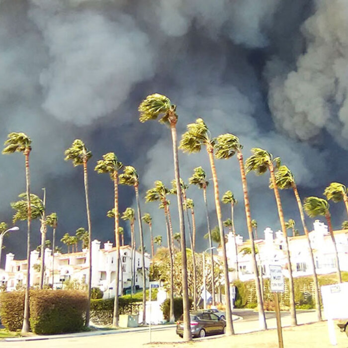 California wildfires spread by wind