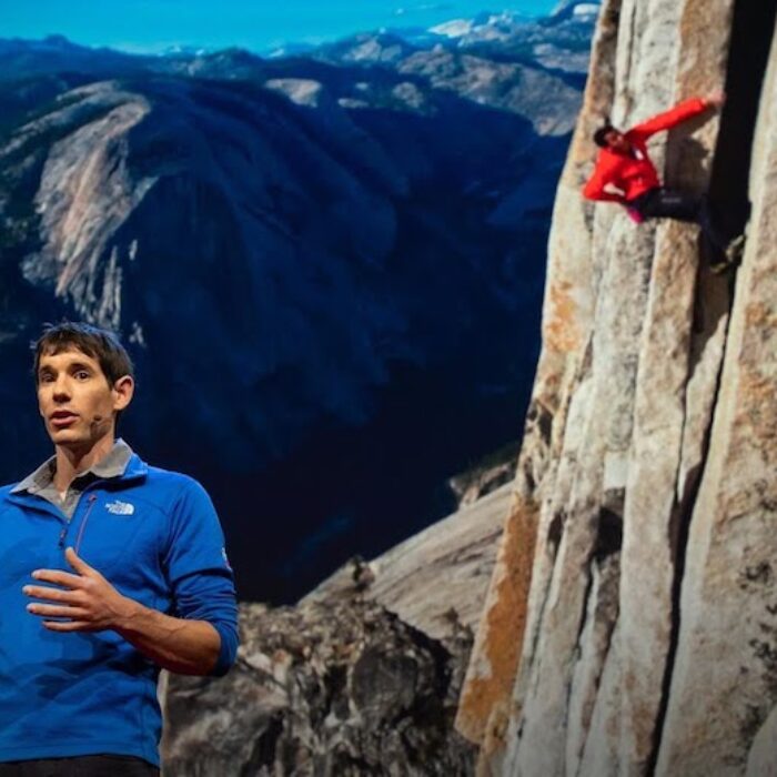 Alex Honnold delivered a powerful TED Talk in Vancouver about managing fear and self-doubt in his historic El Capitan free solo. Photo: TED/Youtube