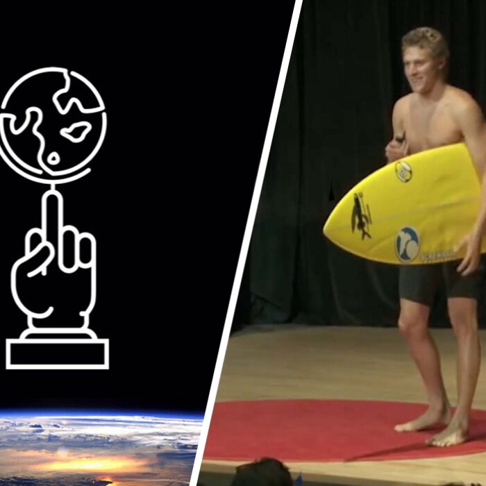 Kyle Thiermann and a talented crew launched The Motherfucker Awards to recognize companies that have fucked earth the hardest. Photo: The Motherfucker Awards
