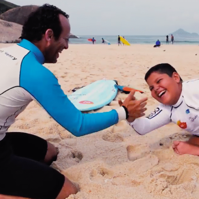 13-year-old Brazilian adaptive surfer Davi Teixeira is an inspiration. Photo: Zoomin' TV