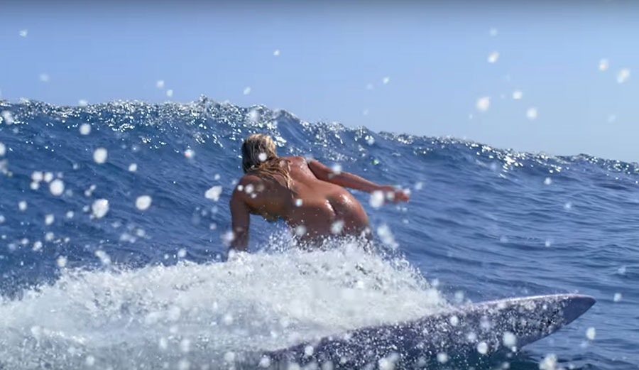 Felicity Palmateer surfing naked
