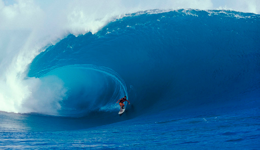Malik Joyeux surfing Teahupoo