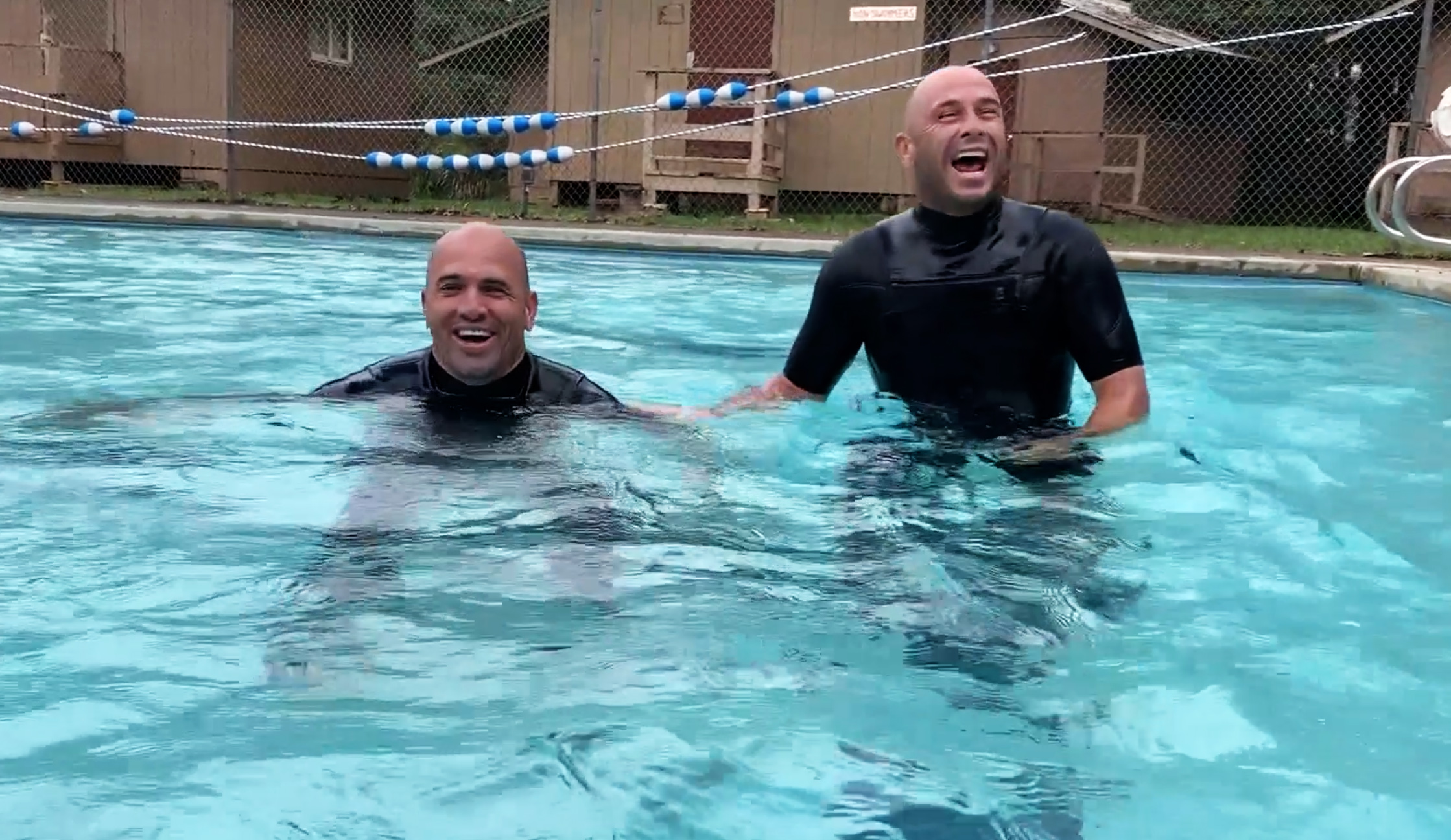Kelly Slater and Shane Dorian test out the Ocean Warrior Course.