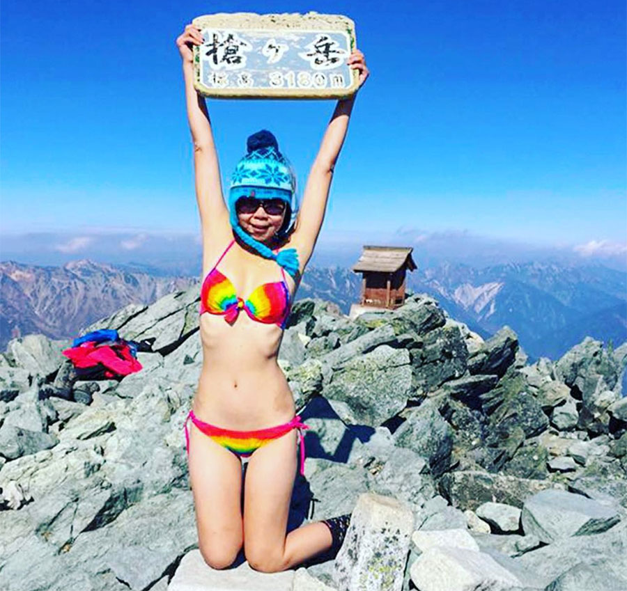 Gigi Wu on Mt. Yarigatake, Japan