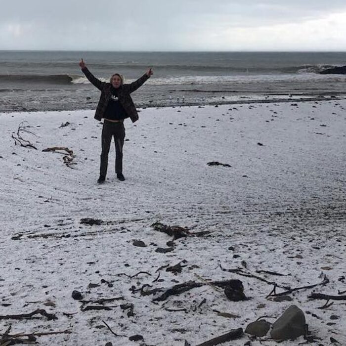 Joe Rickabaugh enjoying the snow in Leo Carrillow