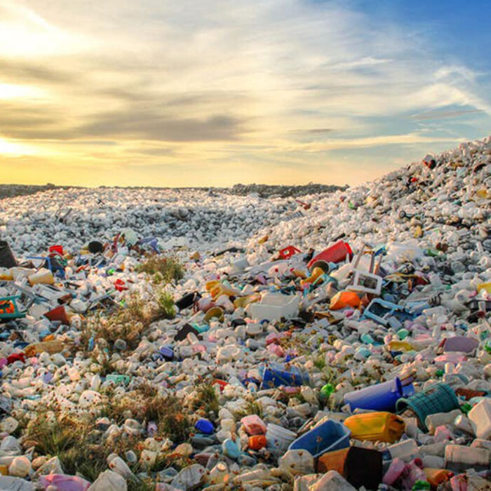Plastic bottles and other waste at a disposal site