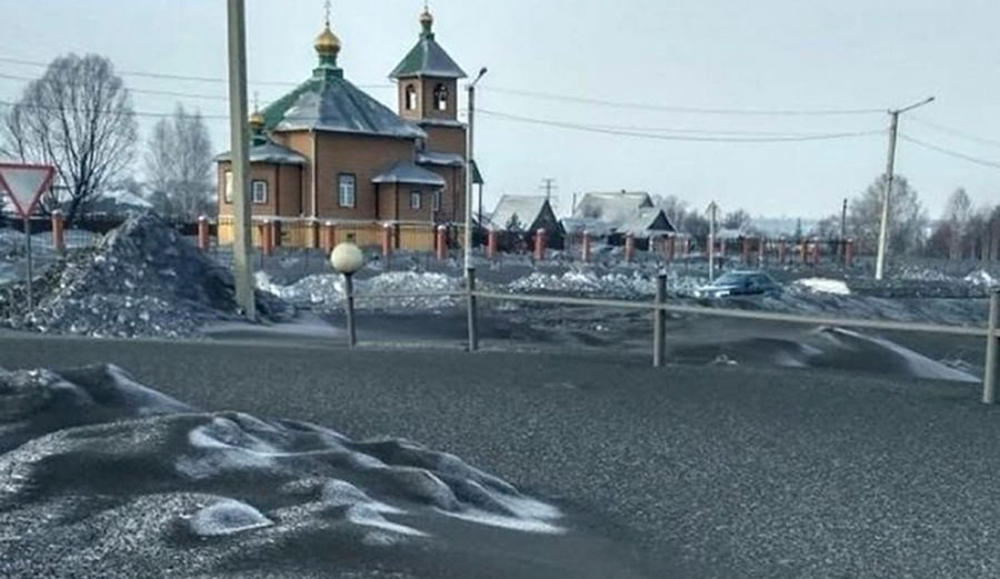 Black snow in Siberia