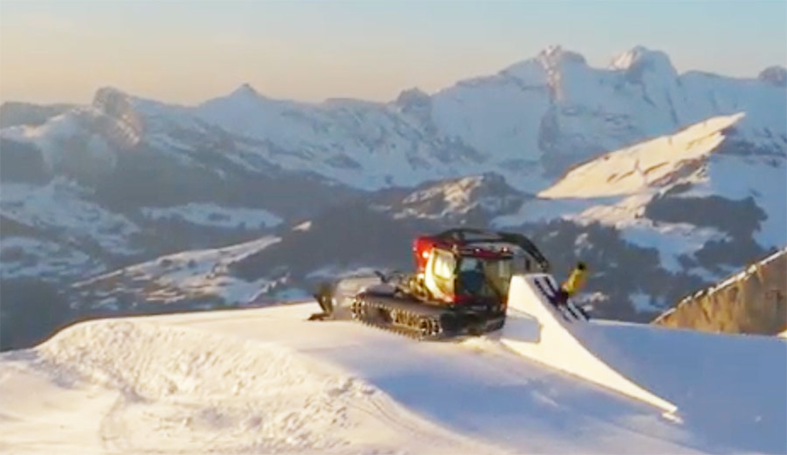 Candide Thovex jumps Snowcat