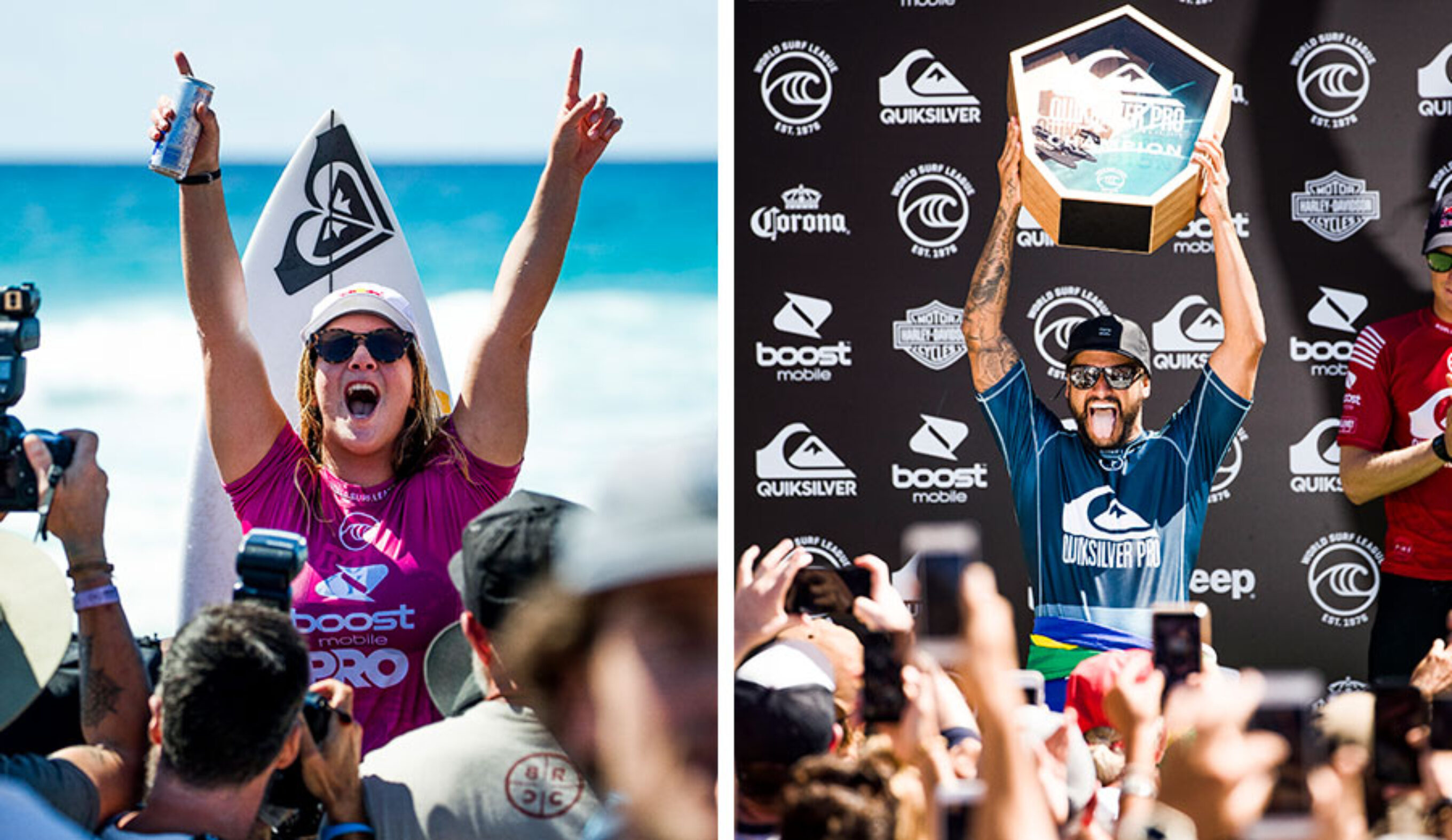 Caroline Marks and Italo Ferreira won on the Gold Coast.
