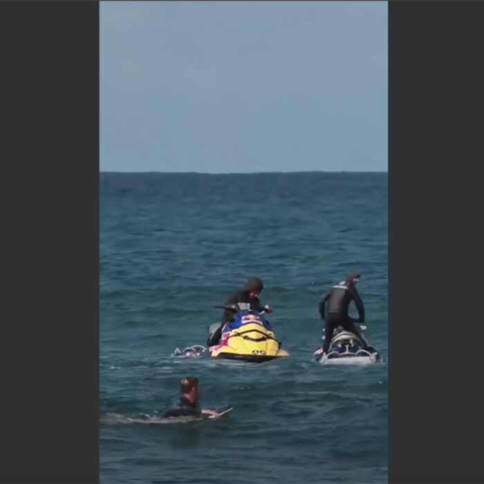 A big piece of seaweed was mistook for a shark at the Bells Beach event