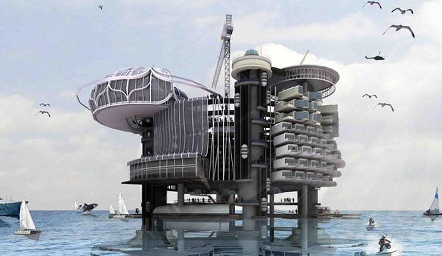 Transforming oil rigs into liveable structures.