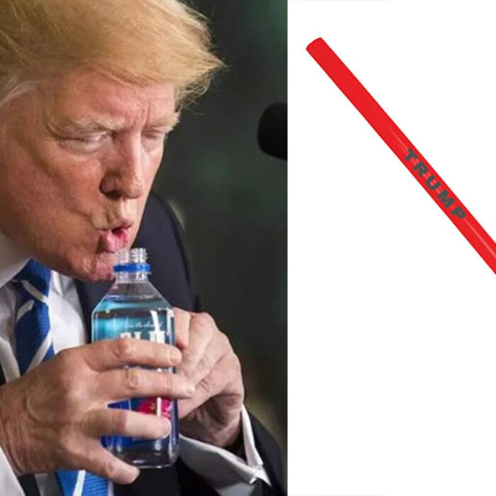 Donald Trump drinking