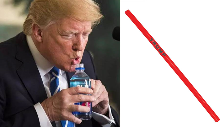 Donald Trump drinking