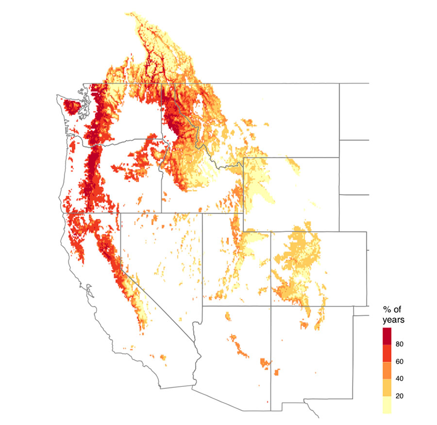 Under a high-emission scenario, the West could experience multiyear snow drought 42% of the time on average