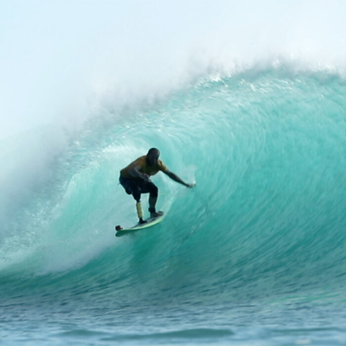 The Pure Emotion of Adaptive Surfer Fabrizio Passetti Getting Barrelled at Padang Is Beautiful
