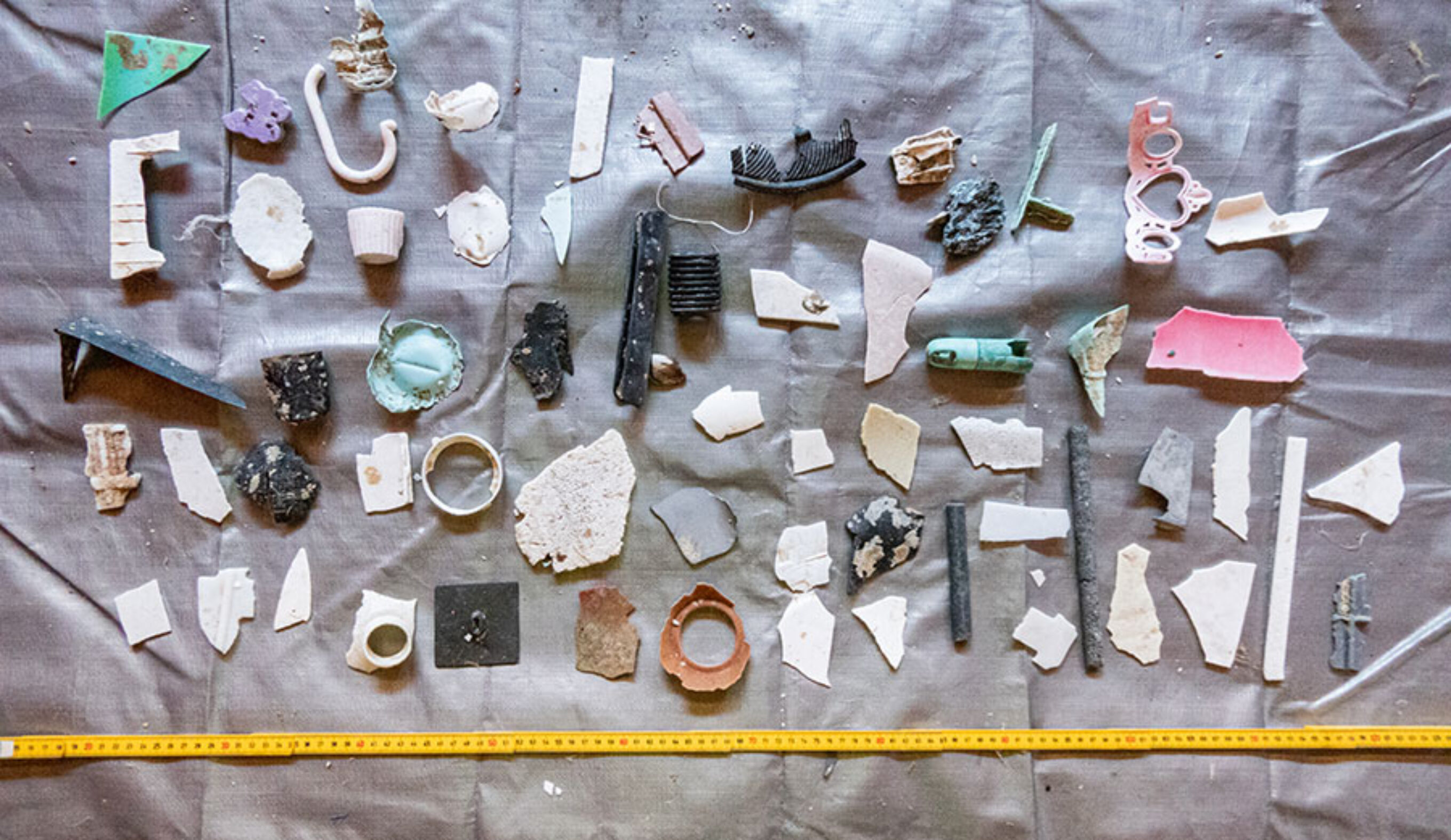 Hard plastic fragments recovered from the Great Pacific Garbage Patch