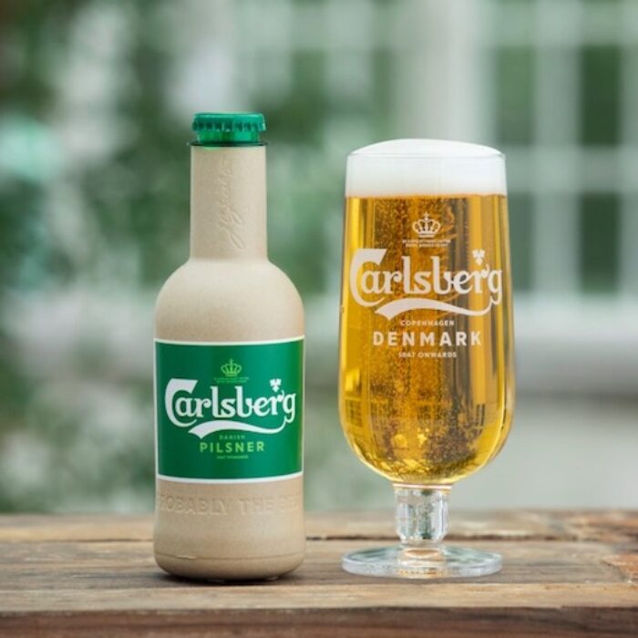 Carlsberg paper beer bottle