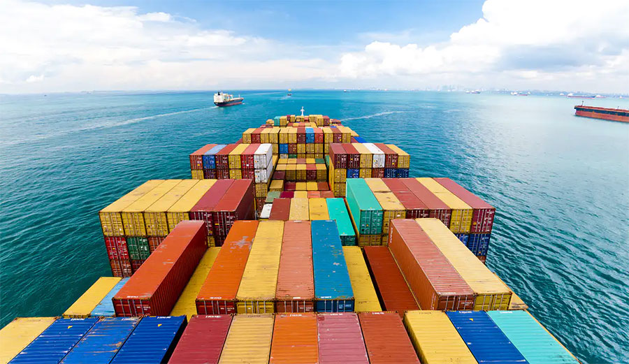 Cargo ships in Singapore