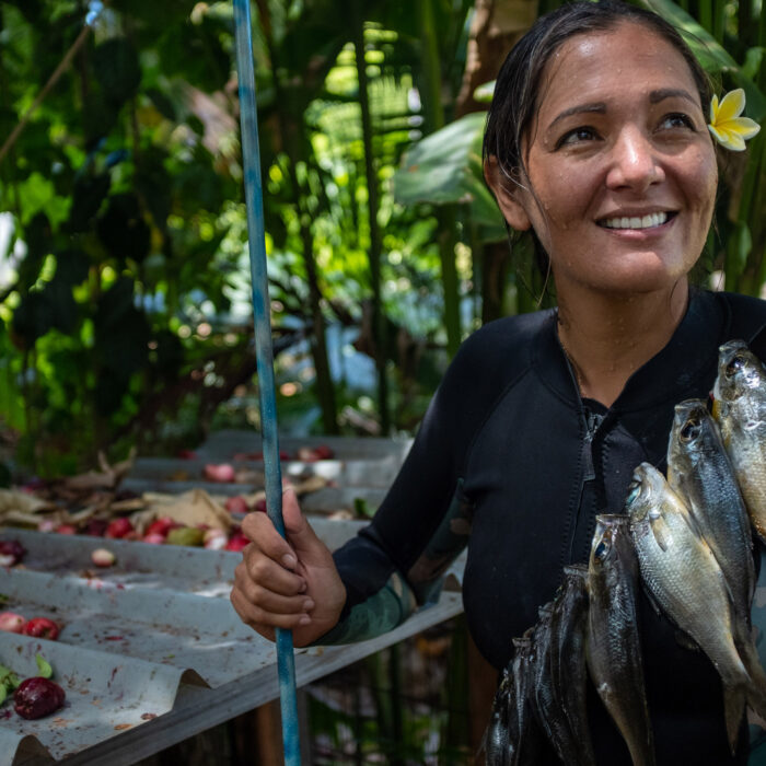 Kimi Werner Spearfisherwoman with her catch