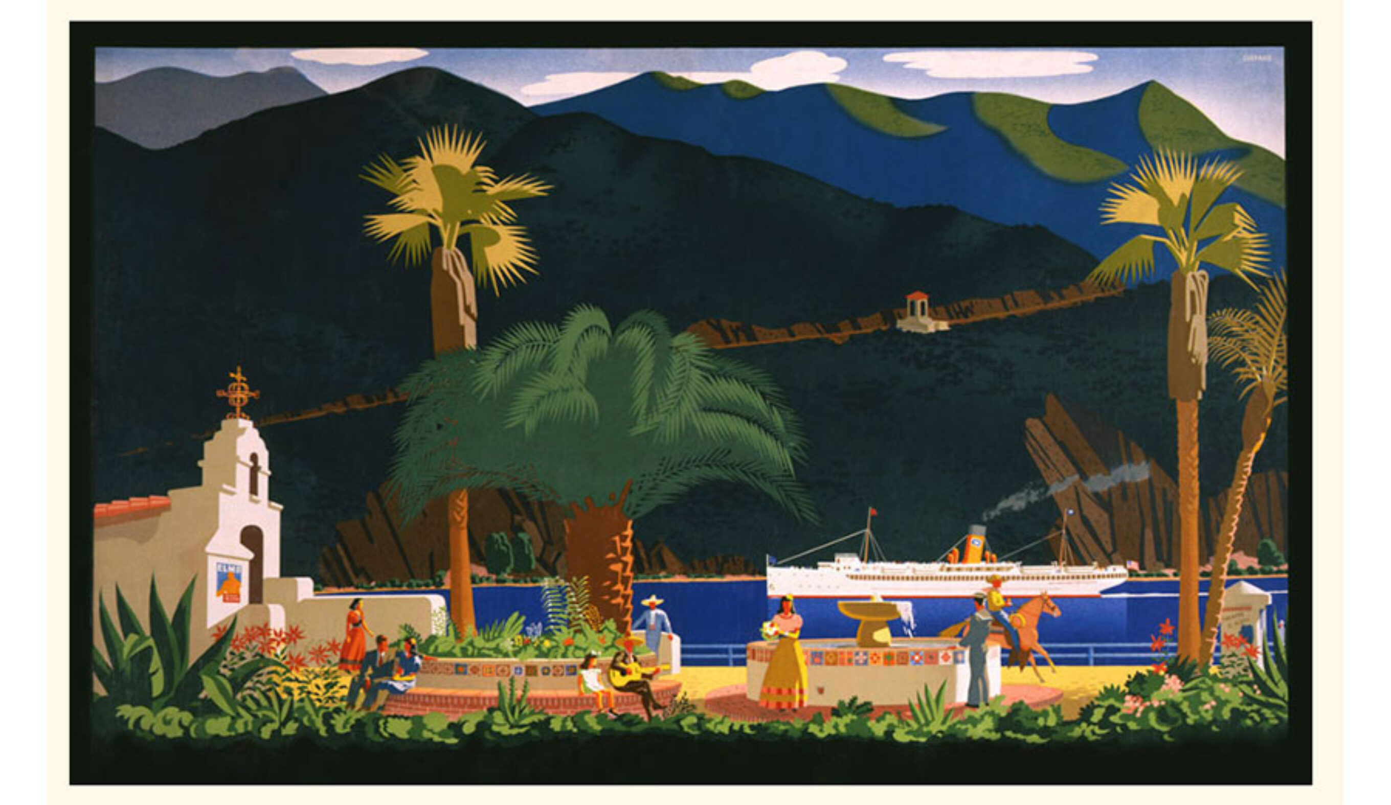 Otis Shepard Santa Catalina silkscreen art