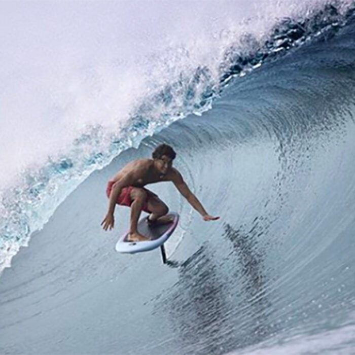 Matahi Drollet Barreled While Foil Surfing