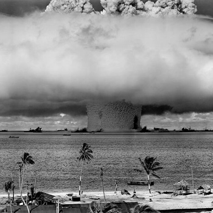 Nuclear bomb exploding in Bikini atoll
