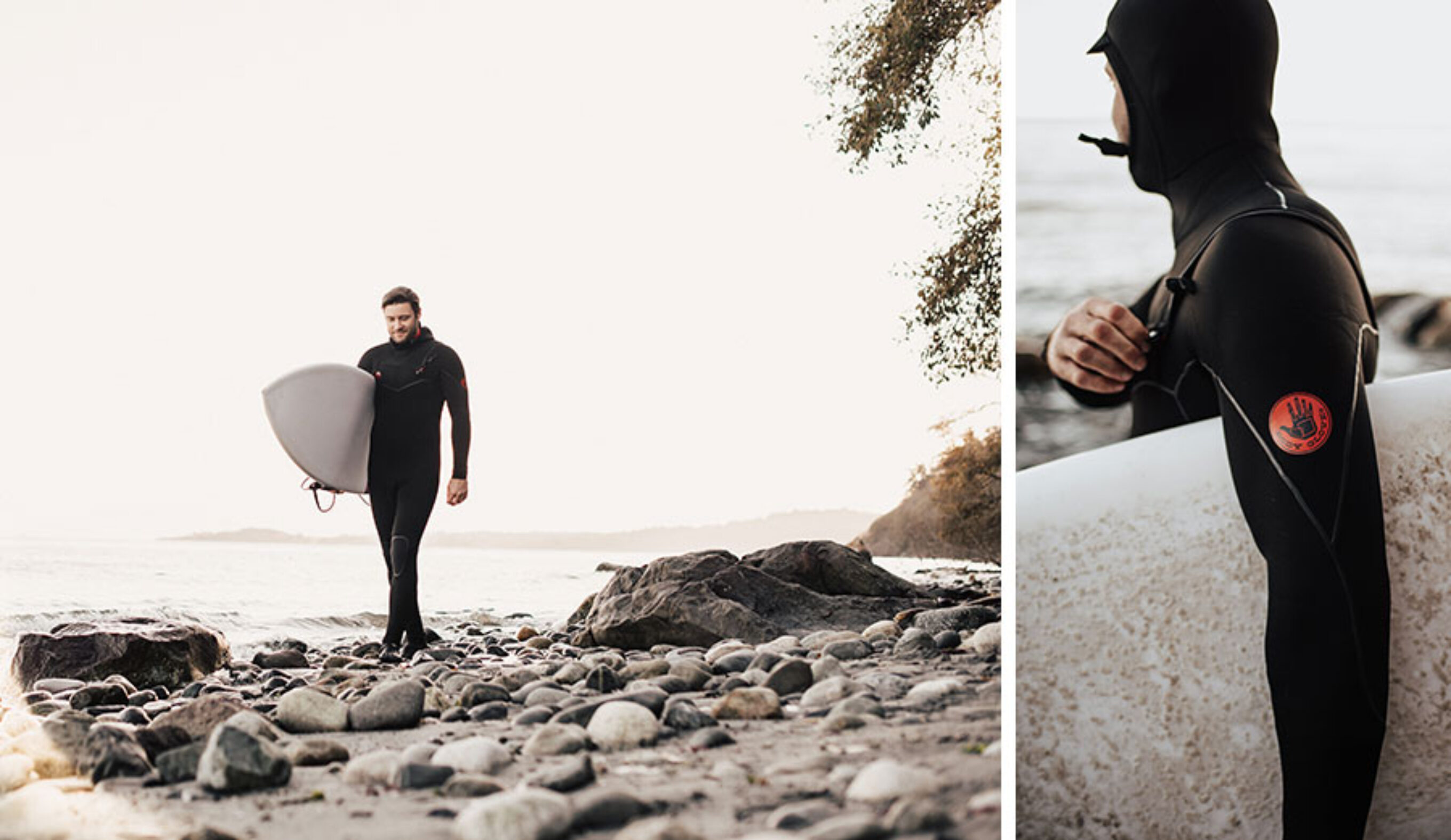 Man walking in wetsuit