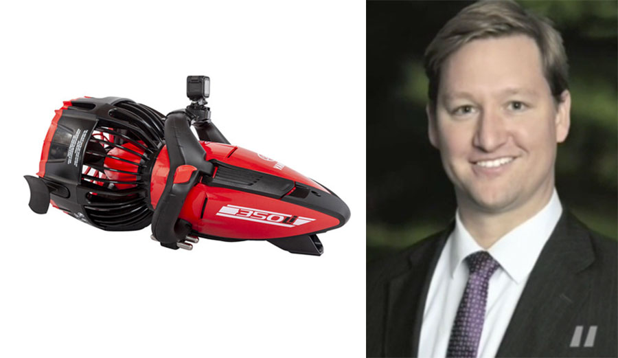 Matthew Piercey and Sea Scooter