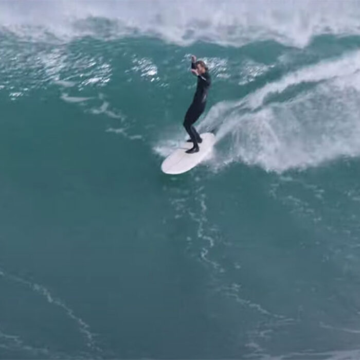 Torren Martyn surfing mid-length surfboard in New Zealand