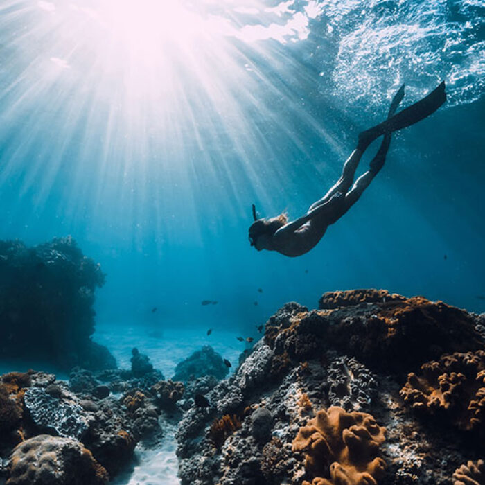Diver in Pacific Ocean