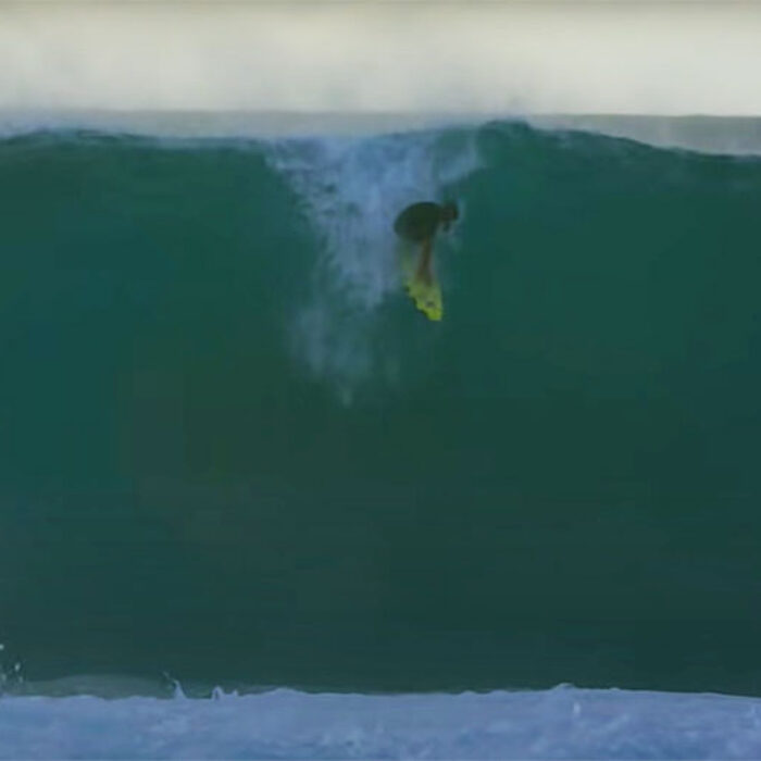 Koa Rothman surfing at Pipeline