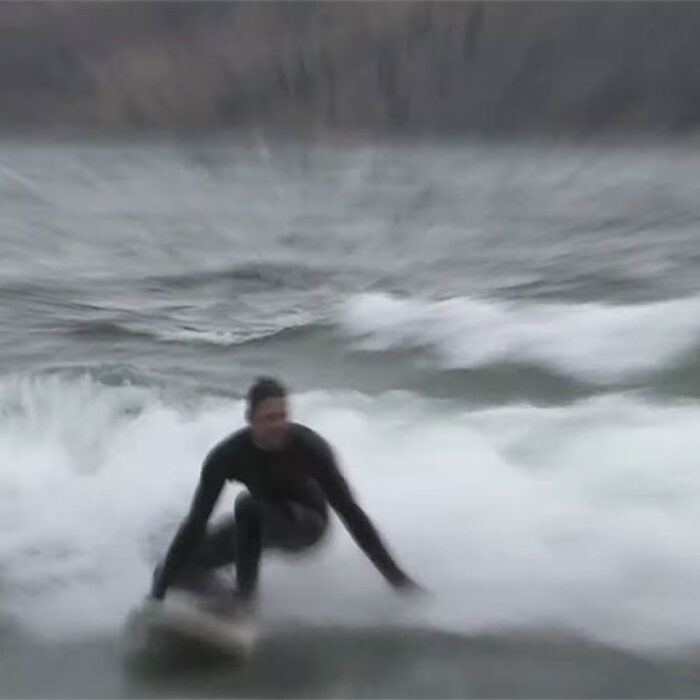 Surfer in a lake in British Columbia