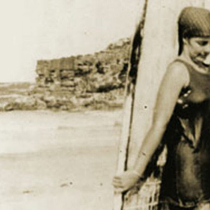 Letham with surfboard